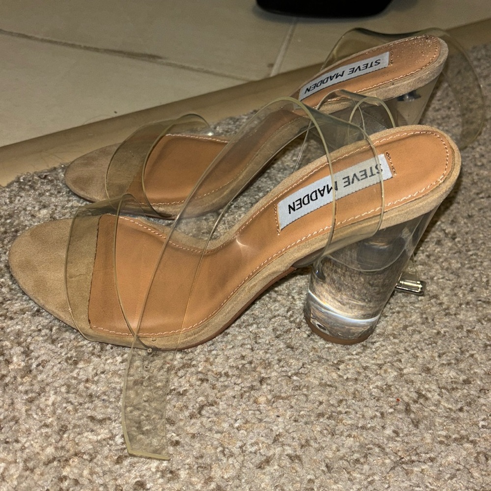clear strap steve madden heels